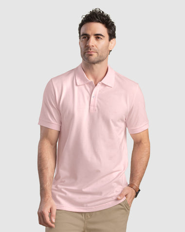 Camiseta tipo polo manga corta masculina#color_306-rosado-claro
