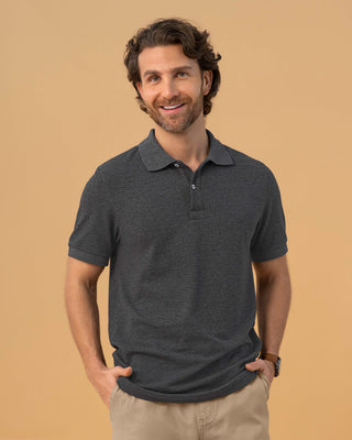 Camiseta tipo polo manga corta masculina#color_c11-negro-jaspe
