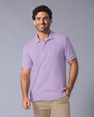 Camiseta tipo polo manga corta masculina#color_c51-lila