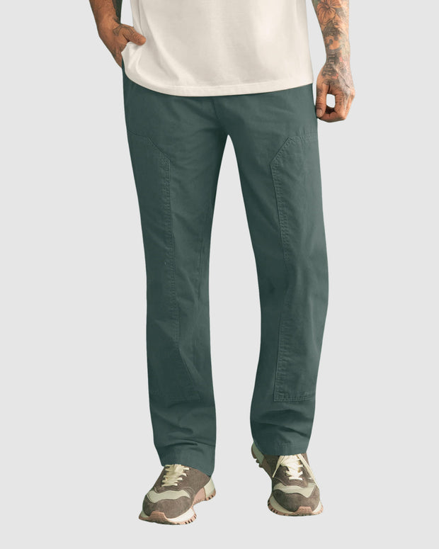 Pantalón bota recta con cortes decorativos