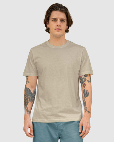 Camiseta manga corta básica 100% algodón#color_084-arena