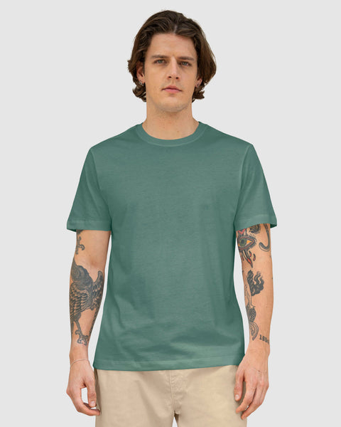 Camiseta manga corta básica 100% algodón#color_601-verde-medio-claro