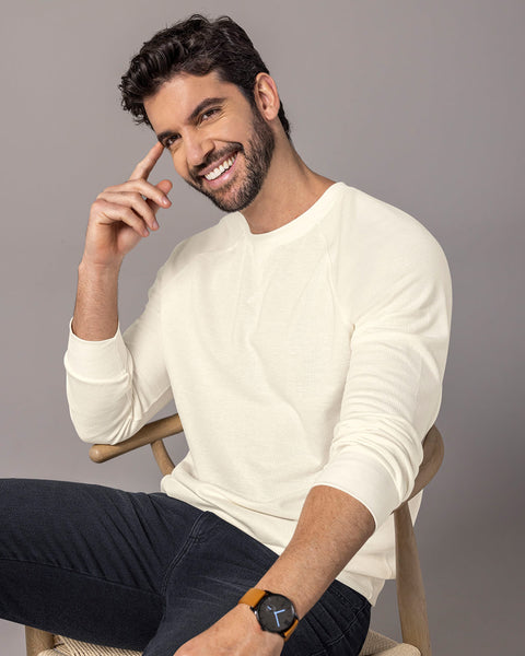 Buzo cuello redondo básico para hombre#color_018-marfil