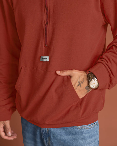 Buzo cuello alto silueta oversized#color_a89-terracota-medio