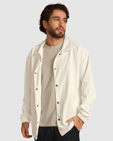 Chaqueta cuello tipo polo en tipo corduroy#color_018-marfil