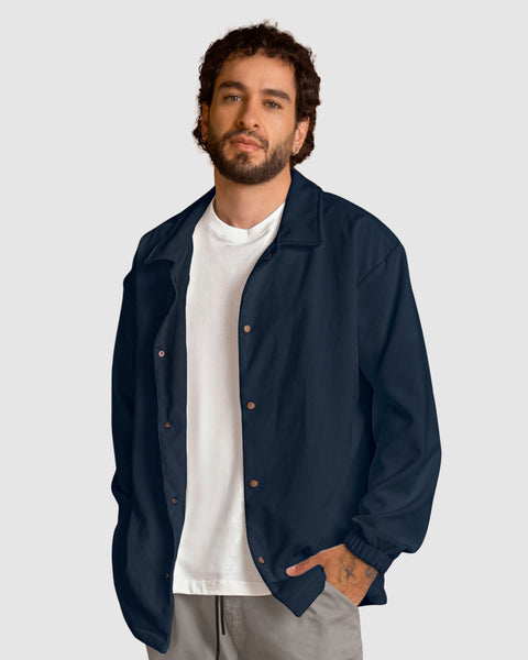 Chaqueta cuello tipo polo en tipo corduroy#color_510-azul-oscuro