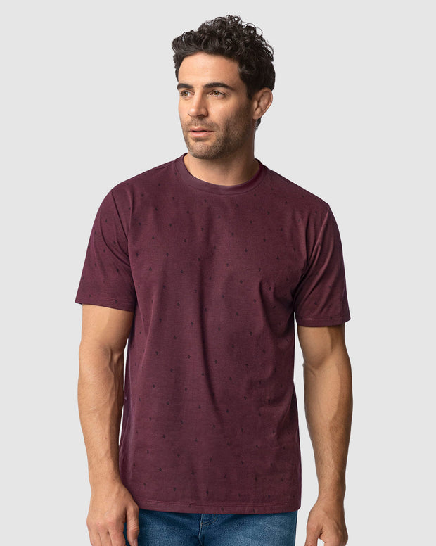 Camiseta manga corta con estampado continuo
