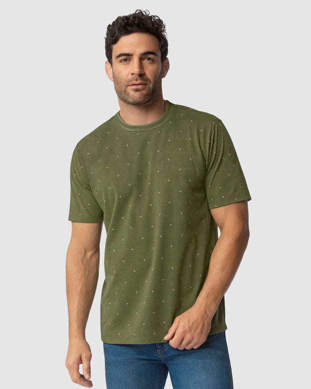 Camiseta manga corta con estampado continuo