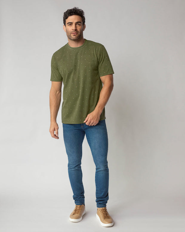 Camiseta manga corta con estampado continuo