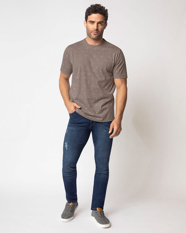 Camiseta manga corta con estampado continuo