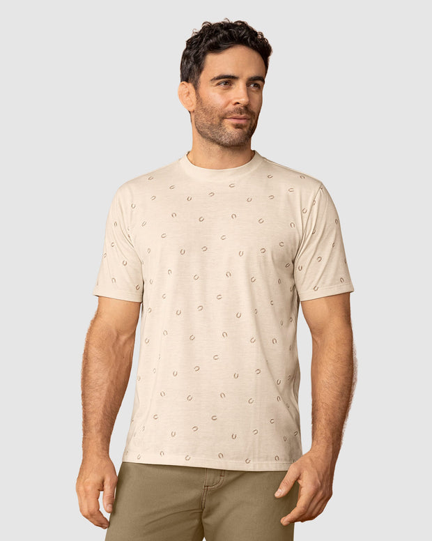 Camiseta manga corta con estampado continuo
