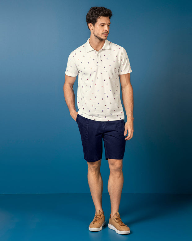 Camiseta tipo polo con mini print