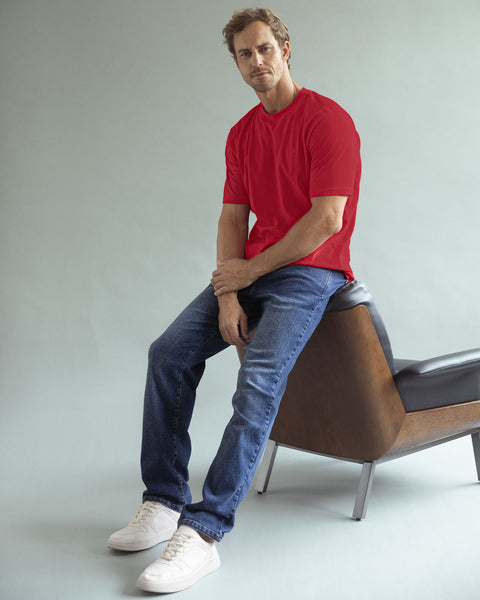 Camiseta básica en algodón#color_c36-rojo