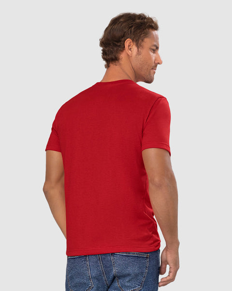 Camiseta manga corta con estampado para hombre#color_302-rojo-estampado