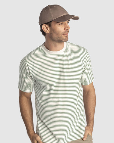 Camiseta básica estampada de manga corta#color_517-rayas-azules