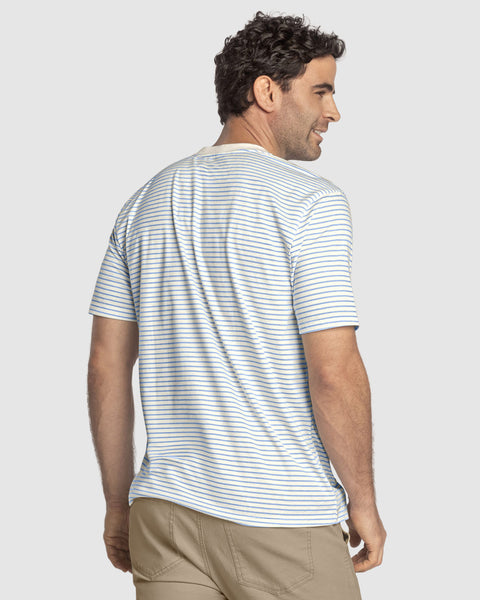 Camiseta básica estampada de manga corta#color_601-rayas-verdes