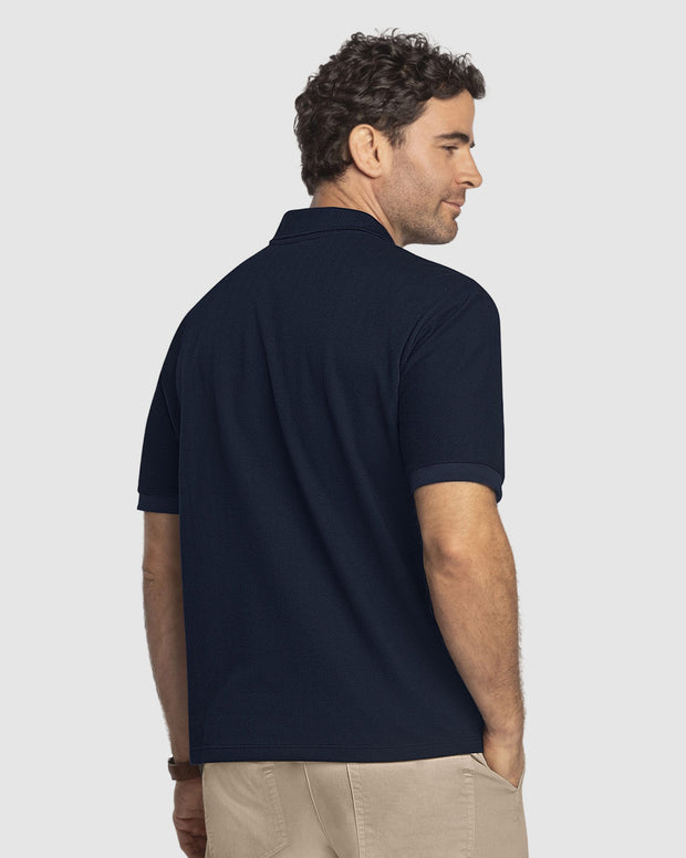 Camiseta tipo polo con cierre en tela con textura