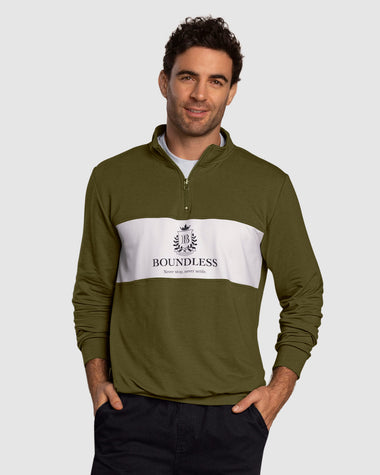 Buzo con cierre y estampado en frente#color_c46-verde-militar