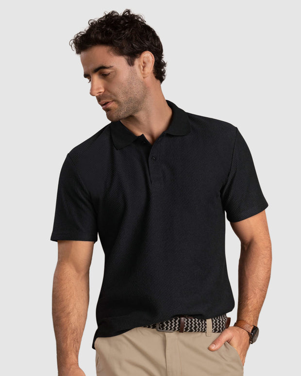 Camiseta tipo polo en tela especial con textura