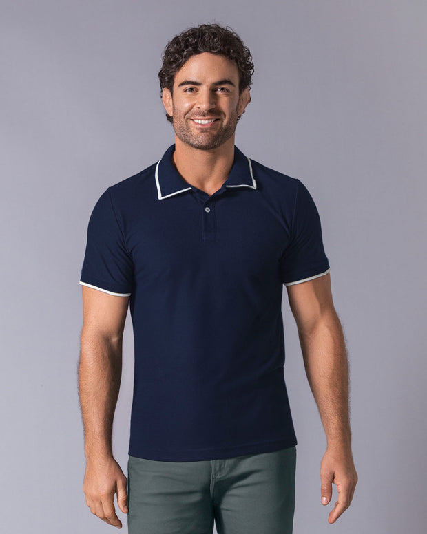Camiseta tipo polo en tela piqué
