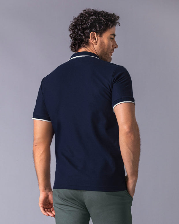 Camiseta tipo polo en tela piqué