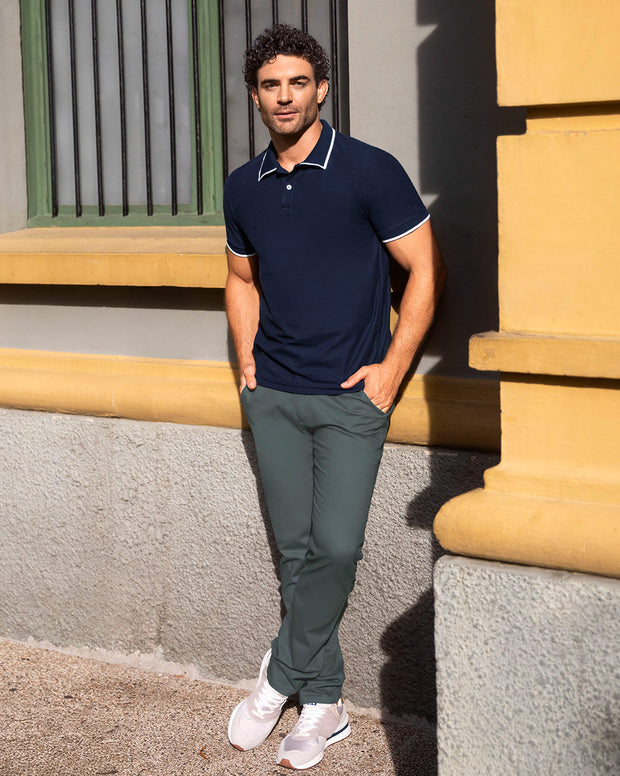 Camiseta tipo polo en tela piqué