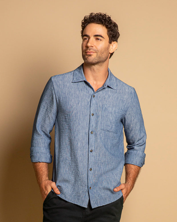 Camisa manga larga con botones para hombre