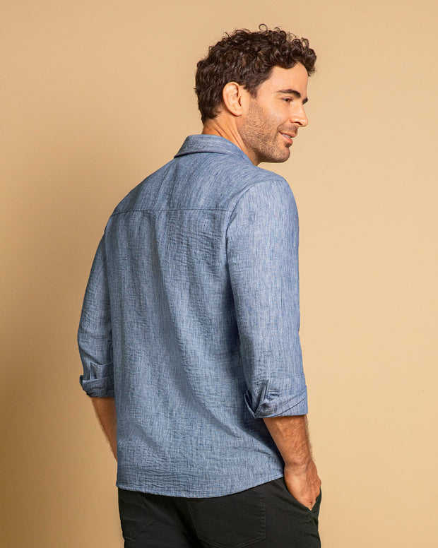 Camisa manga larga con botones para hombre