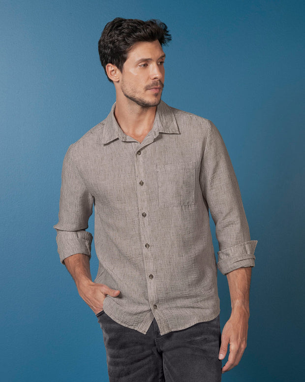 Camisa manga larga con botones para hombre