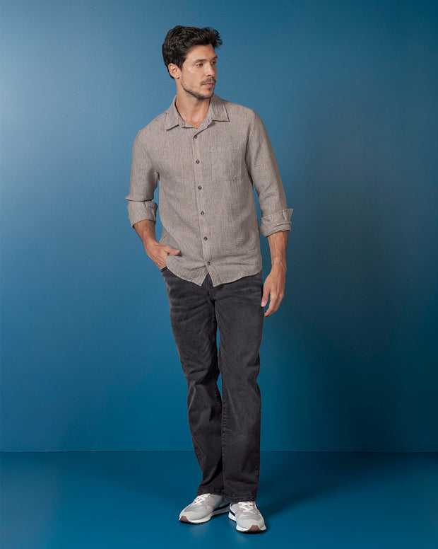 Camisa manga larga con botones para hombre
