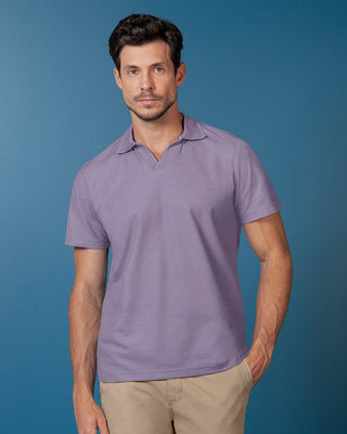 Camiseta tipo polo con cuello sport tejido#color_412-lila-osc