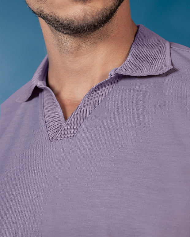 Camiseta tipo polo con cuello sport tejido