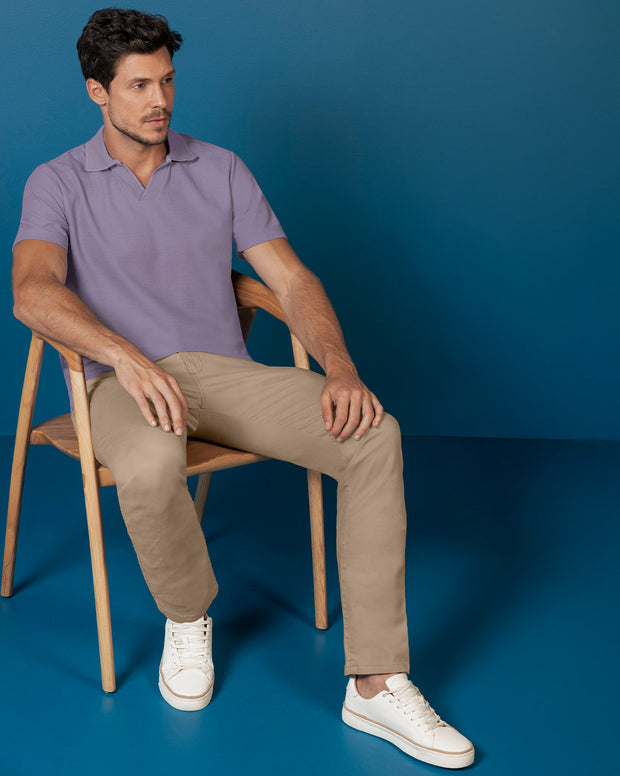 Camiseta tipo polo con cuello sport tejido