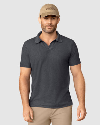 Camiseta tipo polo con cuello sport tejido#color_c11-negro-jaspe