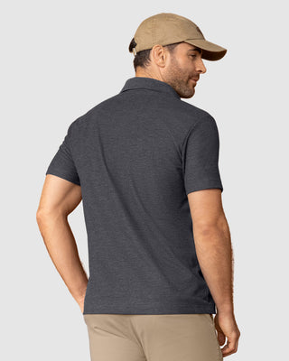 Camiseta tipo polo con cuello sport tejido#color_c11-negro-jaspe
