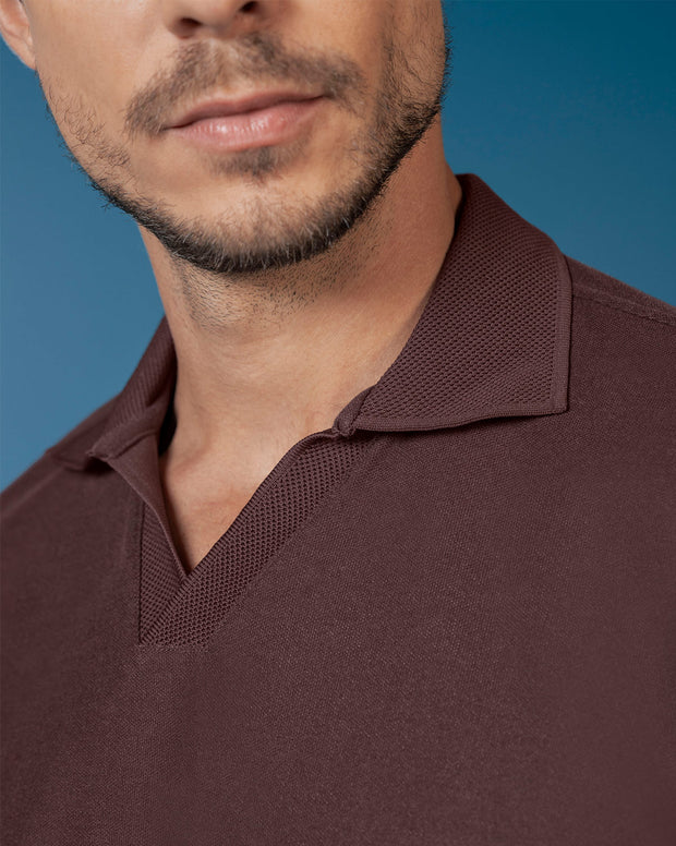 Camiseta tipo polo con cuello sport tejido