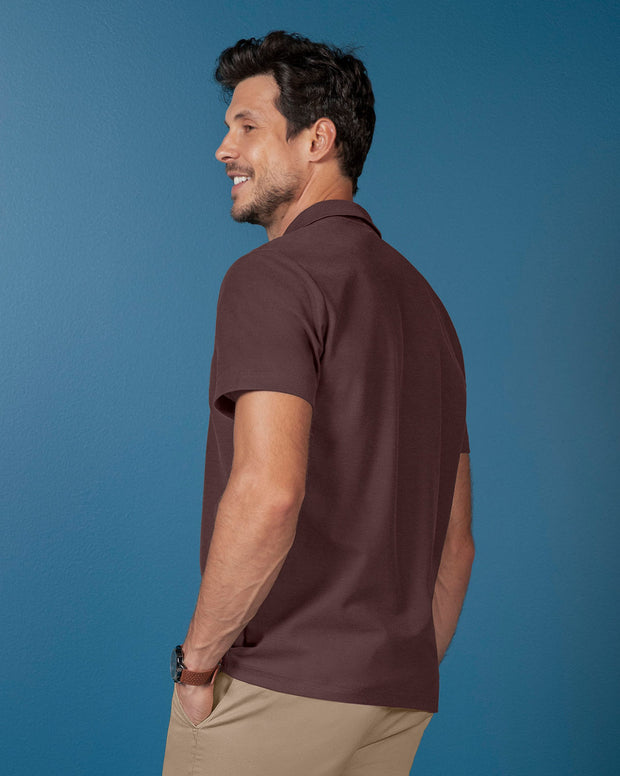 Camiseta tipo polo con cuello sport tejido