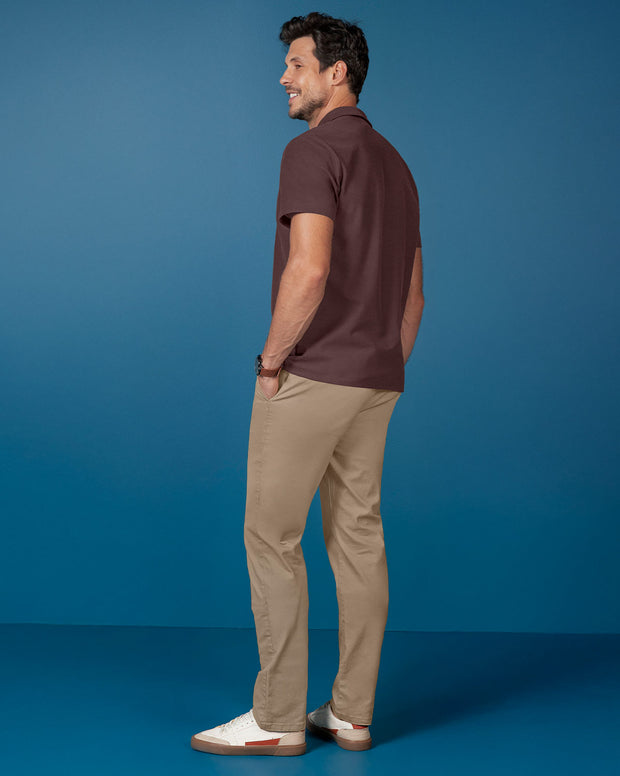 Camiseta tipo polo con cuello sport tejido