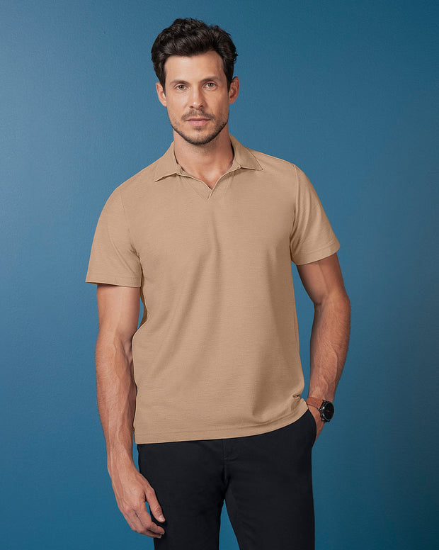 Camiseta tipo polo con cuello sport tejido