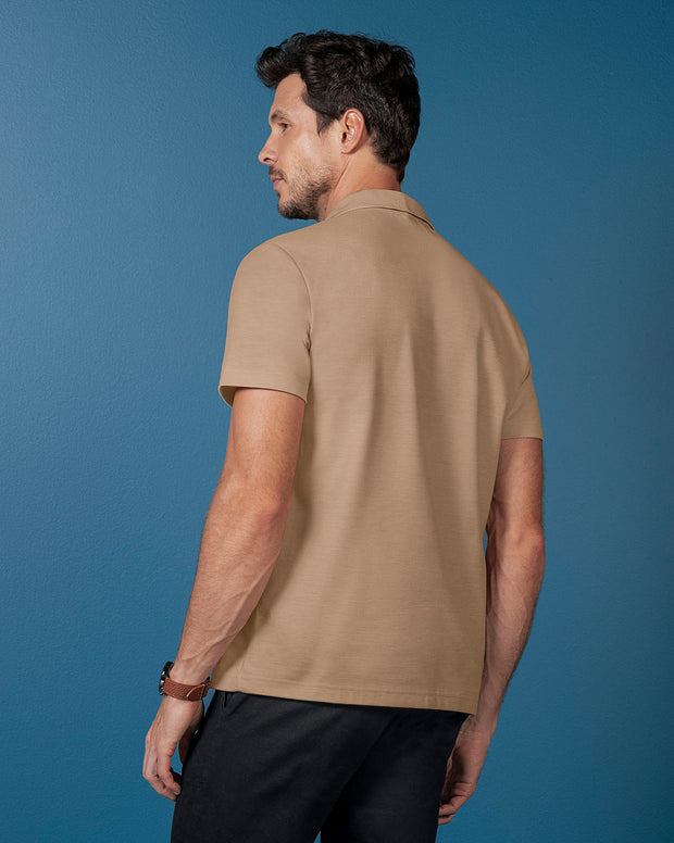 Camiseta tipo polo con cuello sport tejido