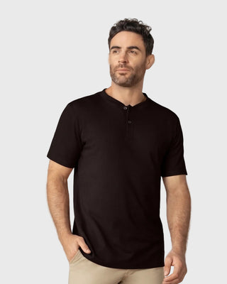 Camiseta henley semiajustada con botones#color_c25-cafe-oscuro