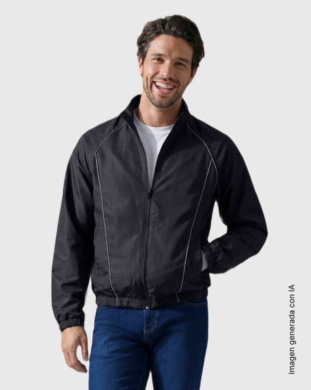 Chaqueta impermeable con líneas en contraste