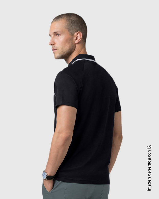 Camiseta tipo polo con detalles en contraste