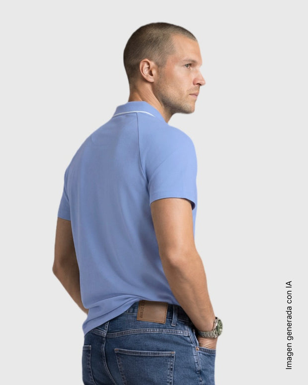 Camiseta tipo polo con detalles en contraste