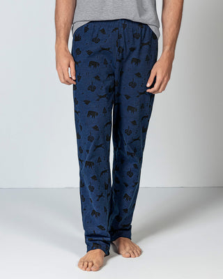 Pantalón bota recta con estampado#color_b00-fondo-azul-estampado