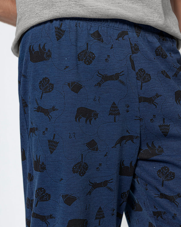 Pantalón bota recta con estampado