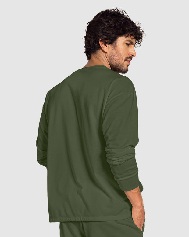 Buzo manga larga con bolsillo funcional frontal#color_603-verde-oscuro