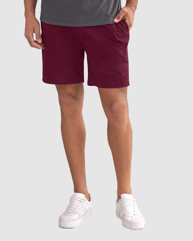 Bermuda con elástico en cintura para hombre#color_349-vino