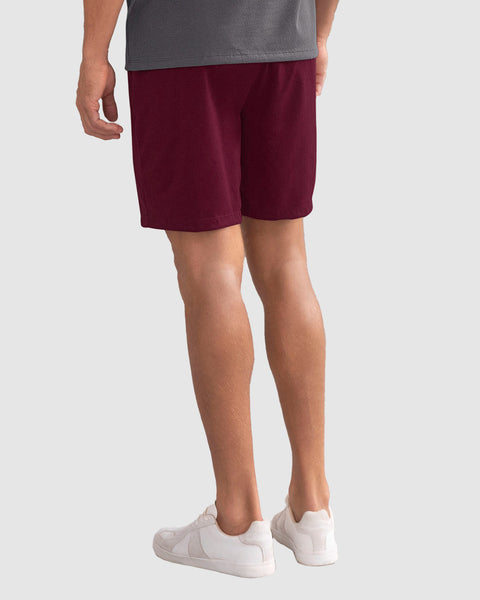 Bermuda con elástico en cintura para hombre#color_349-vino