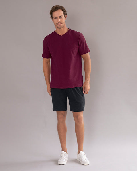 Bermuda con elástico en cintura para hombre#color_700-negro